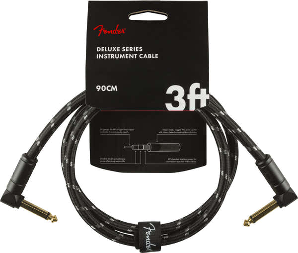Fender 90cm Deluxe Instrument Cable Angle/angle Black Tweed