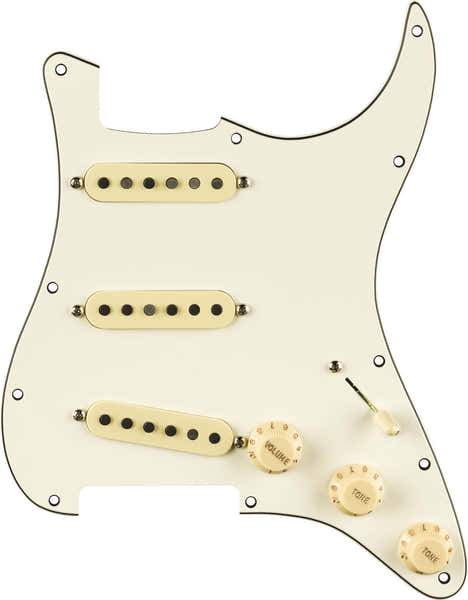 Pre-wired Strat Pickguard Pure Vintage '59 W/Rwrp Midde parchment 11 Hole Pg