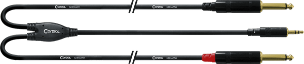 Câble Y Bretelle Minijack Stéréo/2 Jack Mono Longs 3 M