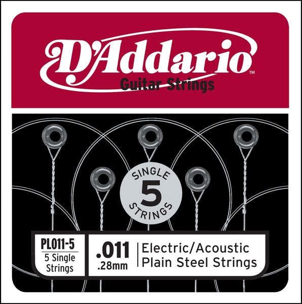 D'ADDARIO PL011-5 Plain Steel 11 5-pack