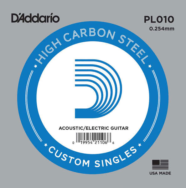 D'ADDARIO PL010 Plain Steel Guitar Single String 10