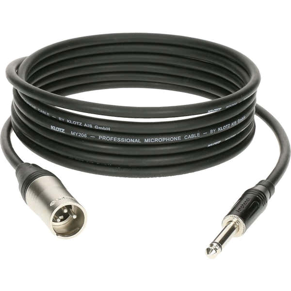 M1 Mic Cable Noir 2M XLR 3 Male - Jack 2P Klotz