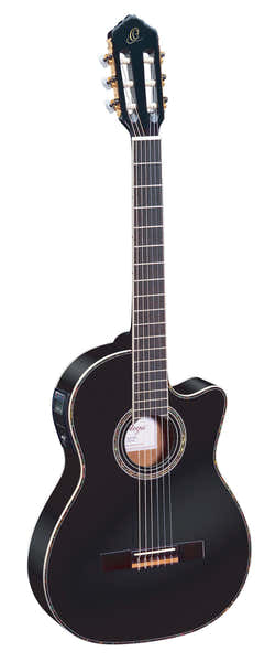 Ortega RCE145 Spruce Slim Neck Black