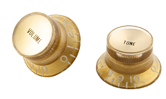 Top Hat Knobs W/ Gold Metal Insert Aged Gold 4 Pack