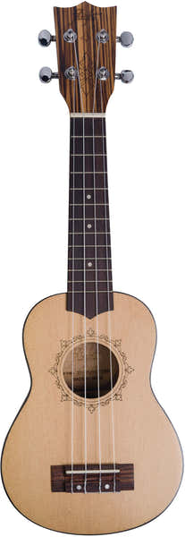 Flight DUS320 Soprano Ukulele - Zebrawood B&S (With Bag)