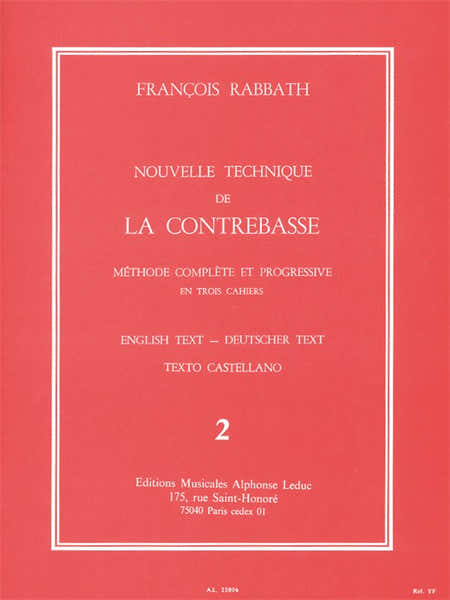 Leduc RABBATH FRANCOIS - NOUVELLE TECHNIQUE DE LA CONTREBASSE VOL.2
