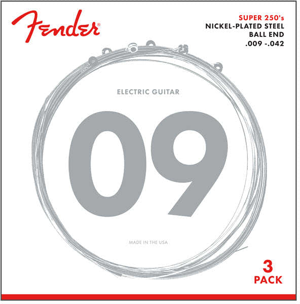 Super 250 Nickel Plated Steel 9-42 Pack de 3