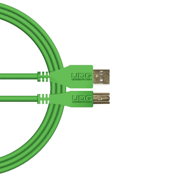 UDG U 95002 GR - Câble USB 2.0 A-B Vert Droit 2m