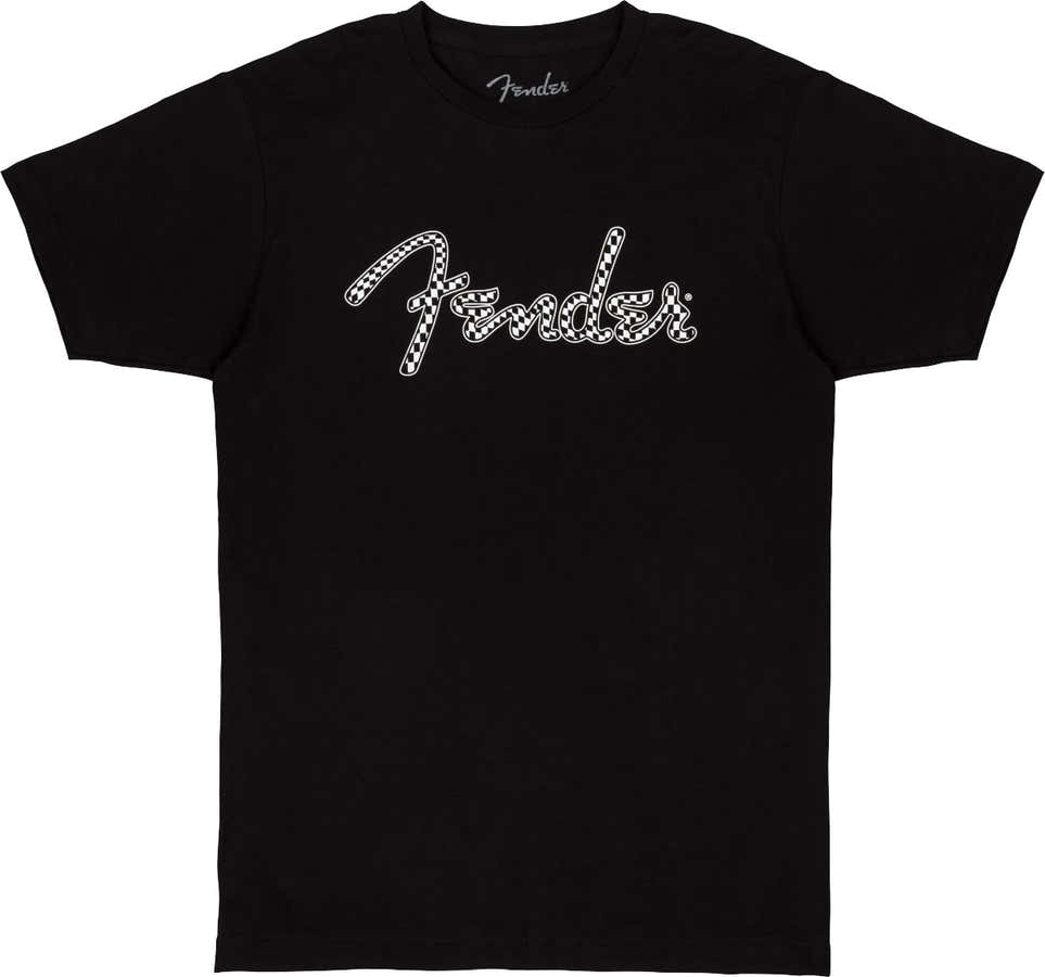 "M" Spaghetti Wavy Checker Logo Tee Black