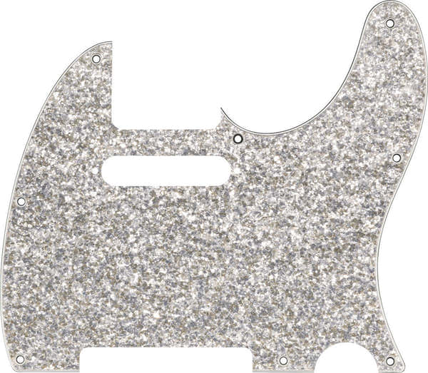 Fender Hybrid Glass/Glitter Tele S/S Pickguard, Silver Sparkle