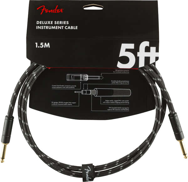 Fender 1,5m Deluxe Instruments Cable Black Tweed