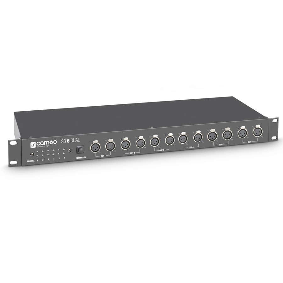 SB 6 Dual - SPLITTER-booster DMX 6 Canaux (XLR 3 Points et XLR 5 Points)