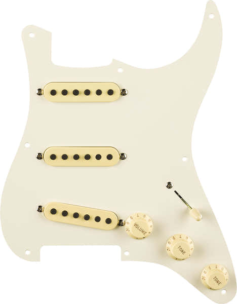 Pre-wired Strat Pickguard Eric Sign. parchment 8 Hole Pg