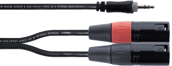Cordial Câble Y Bretelle Mini-jack Stéréo / 2 XLR Mâle 3 M
