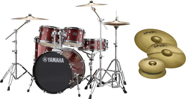 Yamaha Rydeen 20 Burgundy Glitter + HW680W + Paiste 101