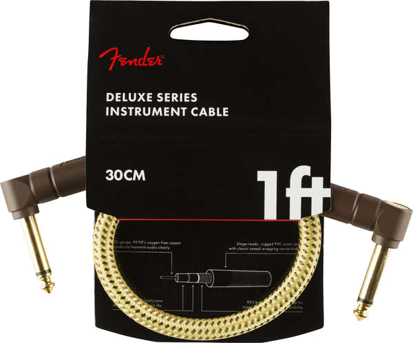 Fender 30cm Deluxe Instrument Cable Tweed