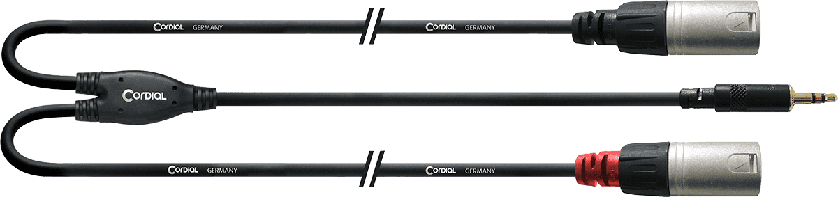 Câble Y Bretelle Minijack Stéréo/2 XLR Mâle Longs 3 M