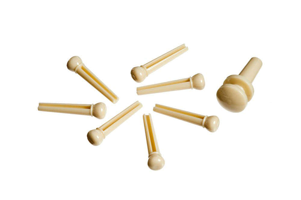 Injected Molded Bridge Pins With End Pin Set Of 7 Ivory
