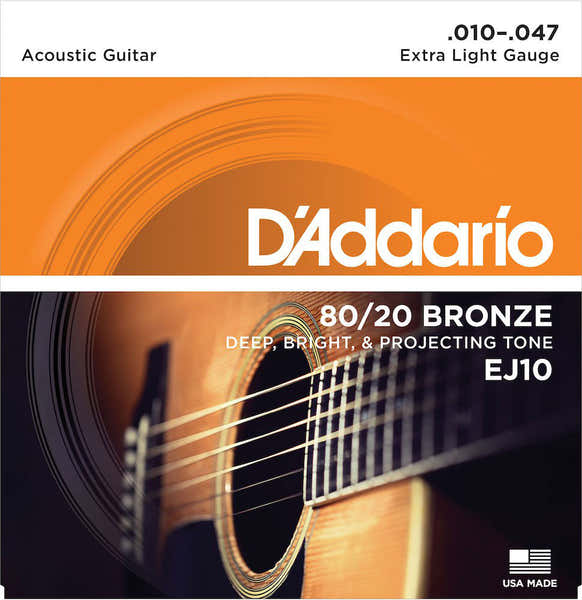D'ADDARIO EJ10 80/20 Bronze Extra Light 10-47