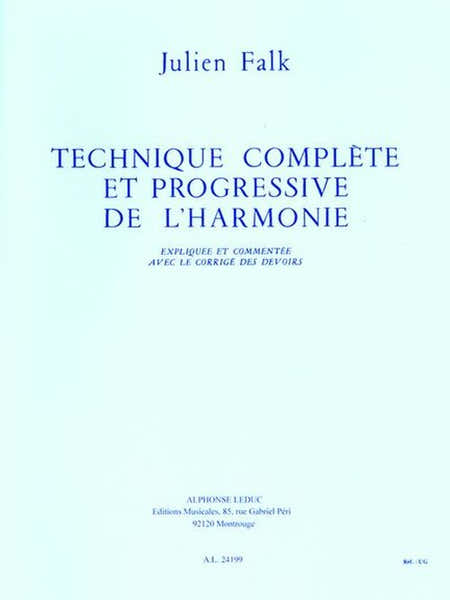 TECHNIQUE COMPLETE ET PROGRESSIVE DE L'HARMONIE - CORRIGE DES DEVOIRS