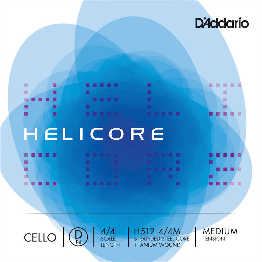 4/4 Helicore Corde Re Medium/file Titane