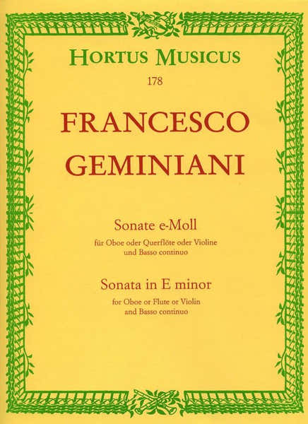 Ani F. - Sonate En Mi Mineur - Hautbois Ou Flute Ou Violon Basse Continue