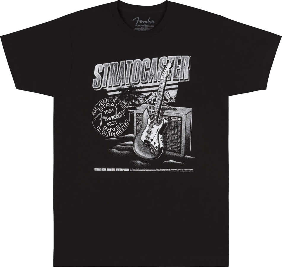 "XL" Stratocaster 70Th Anni Tee Black