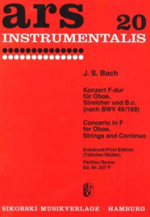 Jean-Sebastien - Concerto In F Major For Oboe Strings And Basso Continuo - (Bwv 49/169) - Scor