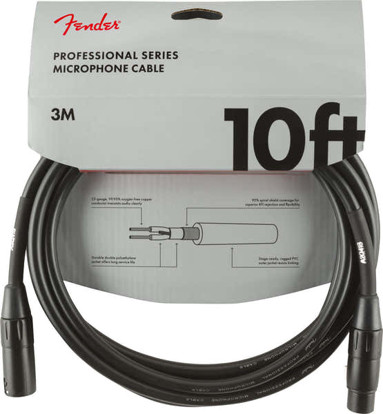 Fender 3m Professional Microphone Cable Black