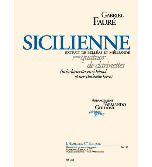 Hamelle Editeurs Sicilienne Op.78