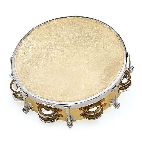 Fuzeau Tambourin Peau Naturelle - 20 CM + Cymbalettes