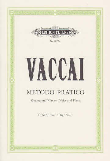 Edition Peters Vaccai - Methode Pratique (voix Haute)