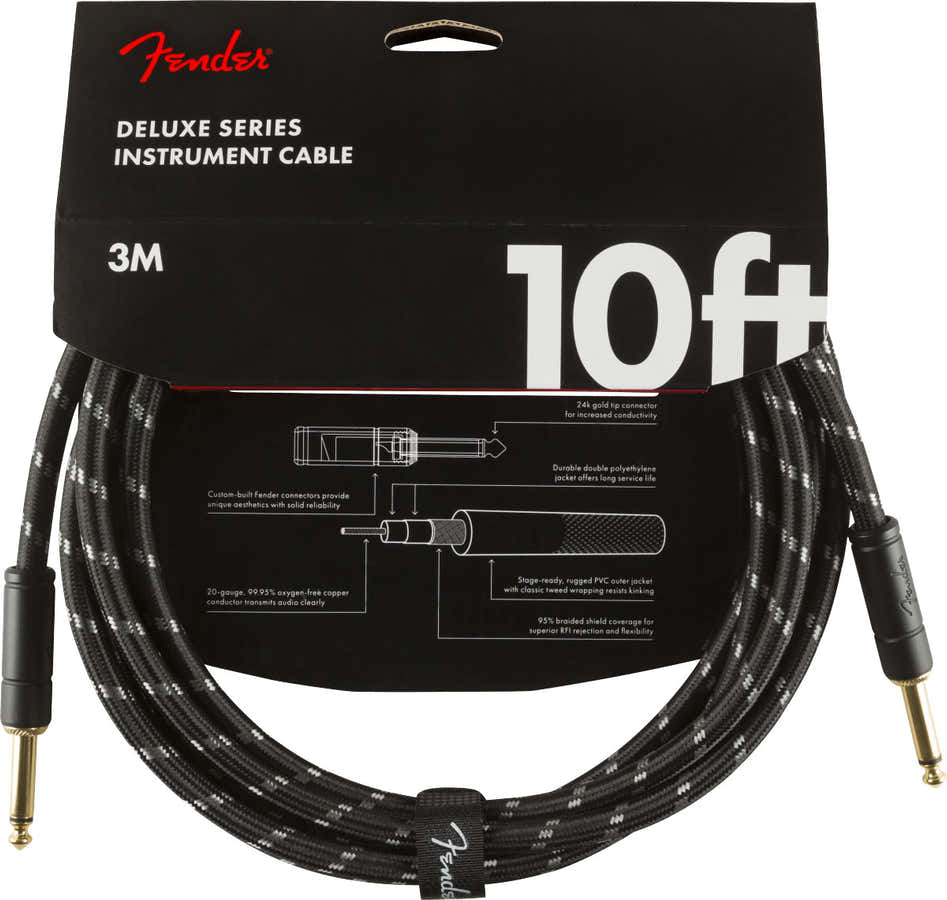 3m Deluxe Instrument Cable Black Tweed