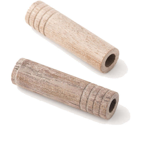 Truss Rod Cavity Plugs Walnut Grooved Drilled (2)