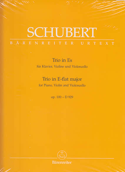 Barenreiter Schubert - Trio In E-Flat Major For Piano Violin And Violoncello E-Flat Major D 929 Op. 100
