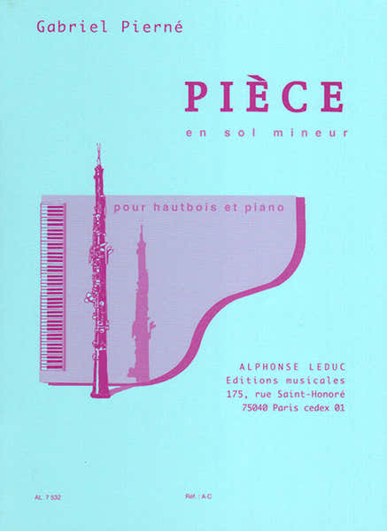 Leduc Pierne Gabriel - Piece En Sol Mineur - Hautbois & Piano