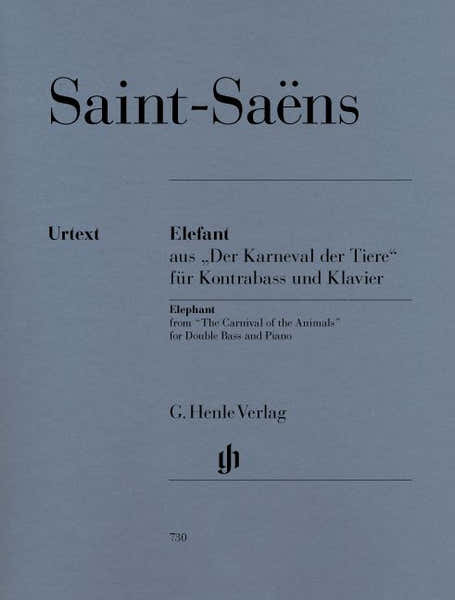 Henle Verlag SAINT-saens C. - "elephant" From "the Carnival Of The Animals" For Double Bass And Piano