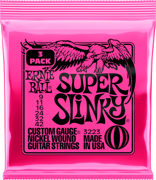 Ernie Ball 3223 Super Slinky 9-42 Pack de 3