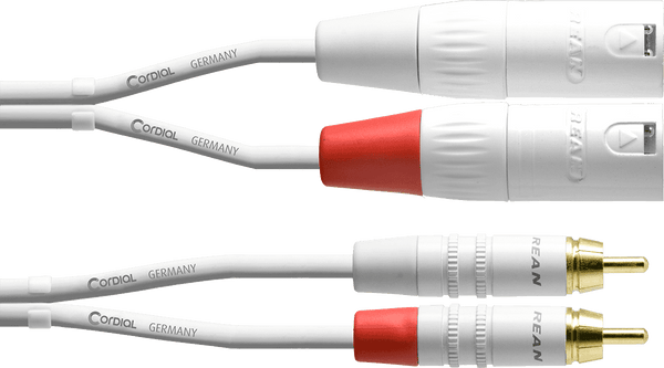 Cordial Cable Audio Double XLR MLES/RCA 3 M Blanc