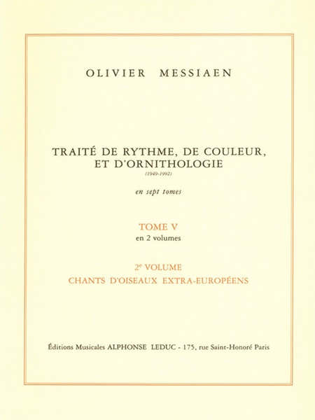 Traité de Rythme de Couleur et d'Ornithologie