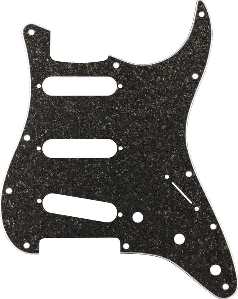 Fender Hybrid Glass/Glitter Strat S/S/S Pickguard, Dark Gray Sparkle