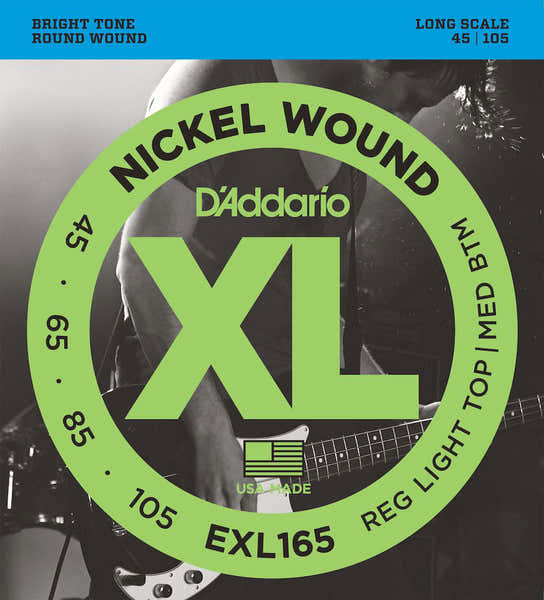 D'ADDARIO EXL165 Nickel Wound Long Scale Regular Light Top 45-105