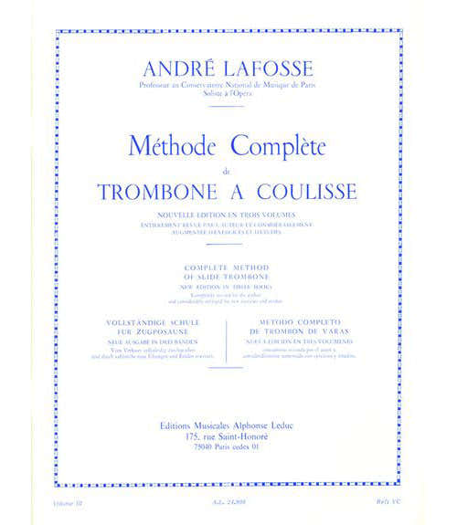 Lafosse Andre - Methode Complete De Trombone A Coulisse Vol.3