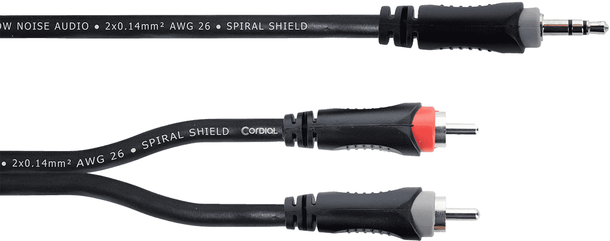 Câble Y Bretelle Mini-jack Stéréo / 2 RCA 1 M