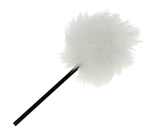 209W - Batte Fourrure Blanche - Tige Noir