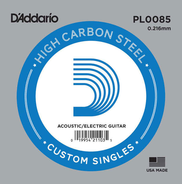 D'ADDARIO PL0085 Plain Steel Guitar Single String 85