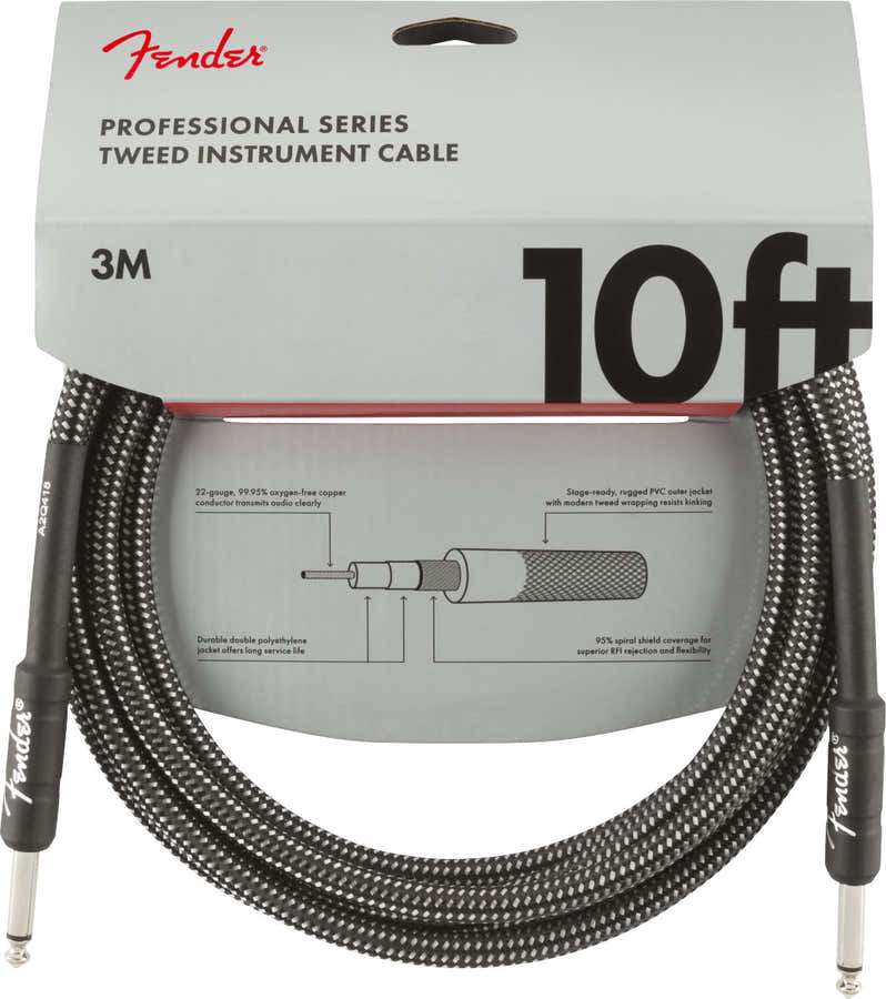3m Professional Instrument Cables Gray Tweed