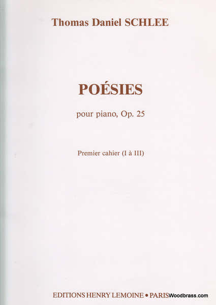 Schlee Thomas Daniel - Poesies I Op.25 - Piano
