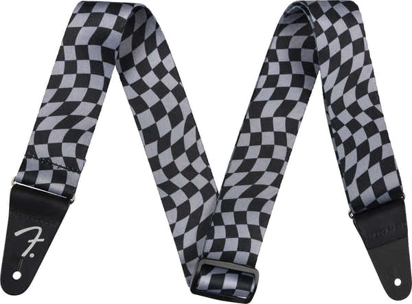 Wavy Checkerboard Polyester Strap Gray