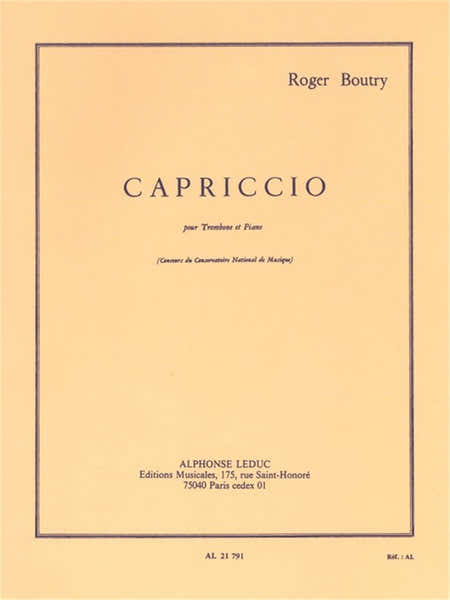 Boutry Roger - Capriccio - Trombone & Piano